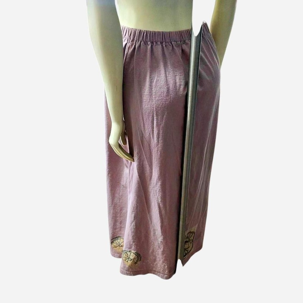 Blue Fish Midi Skirt Womens 1 Purple Excellent Cotton Art to Wear Made in USA - Picture 2 of 4